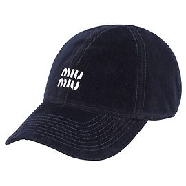 Miu Miu Boné de ganga para mulher com logótipo bordado Preto