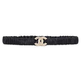 Chanel Cinto CC Pérolas Preto e Dourado Preto