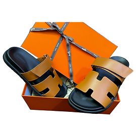 Hermès Sandali Cipre Gold Black Arancione