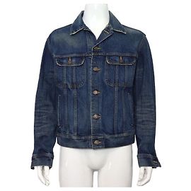 Céline Studded Blue Denim Men's Track Jacket Blue