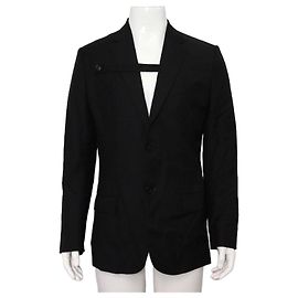 Dior Men's Black Wool Twill Two-Button Jacket Black