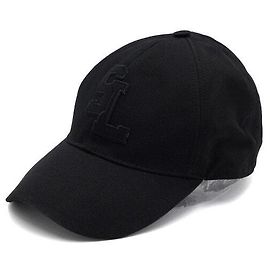 Saint Laurent Cappellino da baseball in cotone da uomo con patch logo Nero