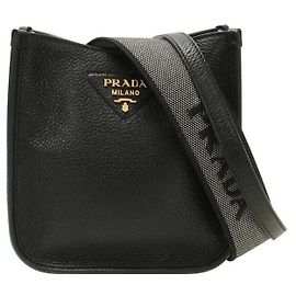 Prada Mini borsa a tracolla in pelle Nero