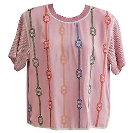 Hermès Twilly Silk Manches Courtes Rouge