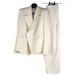 Conjunto Louis Vuitton Oversized de Lana Blanco Blanco