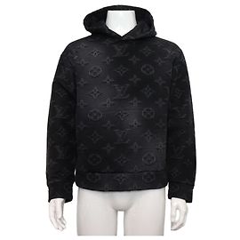 Louis Vuitton Kapuzen-T-Shirt für Herren Monogram Black Collection Schwarz