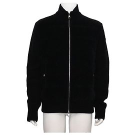 Moncler Schwarze Tricot Cord-Strick-Wattierung-Cardigan Schwarz