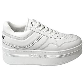 Céline Sneakers in pelle di vitello con zeppa Argento