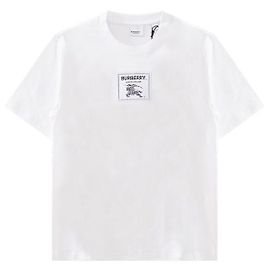 Burberry Camiseta de algodón Prosum para mujer Blanco Plata