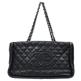 Chanel Black Big CC Chain Around Shoulder Bag Black