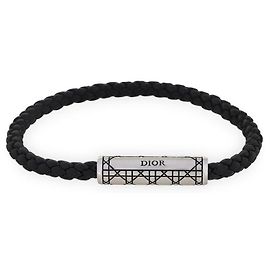Dior Men's Woven Leather Bracelet Black