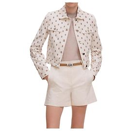 Hermès Chaine d'Ancre Denimjacke für Damen Weiß