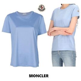 Moncler T-shirt de algodão com patch de logótipo Azul