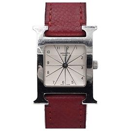 Hermès Relógio de Quartzo para Mulher OUR HOUR PM com Pulseira de Couro Prateada Prata