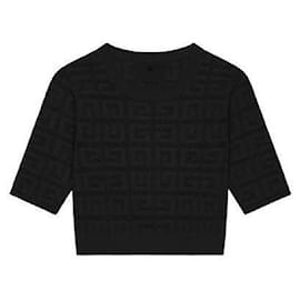 Givenchy Jacquard Crop-Pullover Schwarz