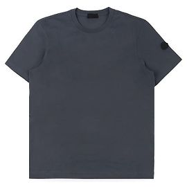 Moncler Herren T-Shirt mit Rundhalsausschnitt und besticktem Logo Blau