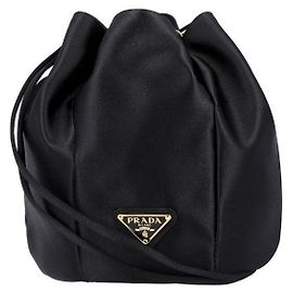 Prada Mini Sac à Épaule Seau Noir