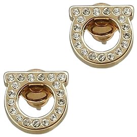 Salvatore Ferragamo Orecchini Gancini Crystal Gold Multicolore
