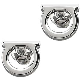 Salvatore Ferragamo Gancini Small Earrings Silver Silvery
