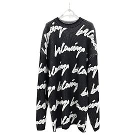 Balenciaga Baumwollstrick mit Scribble-Logo Mehrfarben