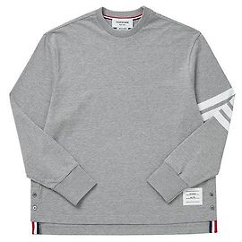 Thom Browne Langarm-T-Shirt Silber