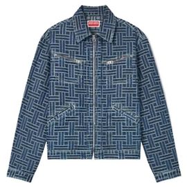 Kenzo Giacca denim trucker con ricami tessuti stamp: DD Blu