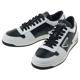 Prada Sneakers Downtown in pelle da uomo Argento