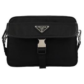 Prada Borsa a tracolla in pelle Saffiano e Re-Nylon XMP Nero