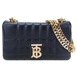 Burberry Mini mala de rodinhas em couro acolchoado Preto