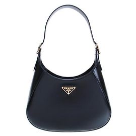 Prada Medium Leather Shoulder Bag Black