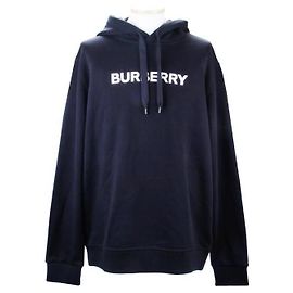 Burberry Sudadera con capucha de algodón con logotipo estampado Negro
