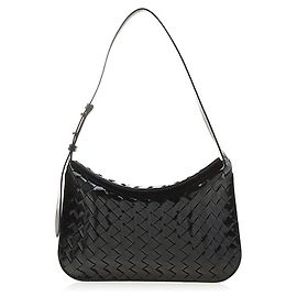 Bottega Veneta Bolsa de Ombro com Aba Intrecciato Preto