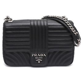 Prada Borsa a spalla e borsa a tracolla Diagram Large Silver Chain Nero
