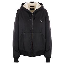 Prada Re-Nylon Hooded Jacket Black