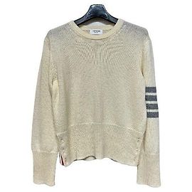 Thom Browne White Diagonal Arm Band Wool Knit White
