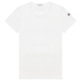 T-shirt em jersey de algodão Moncler com patch do logótipo Prata