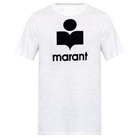 Isabel Marant KARMAN Leinen-T-Shirt White Mehrfarben