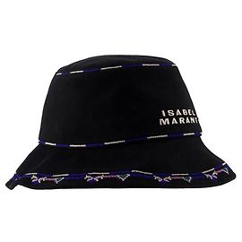Isabel Marant HALENA Embroidered Logo Bucket Hat Black Black