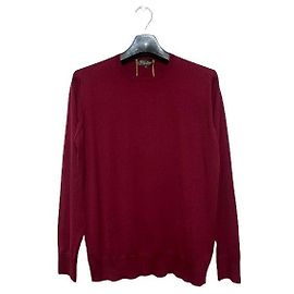 Loro Piana Roter Rundstrick Pullover Herren Rot