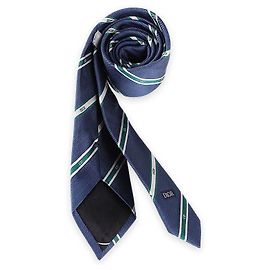 Dior Men's Club Stripe Silk Tie (Blue/Green) Blue