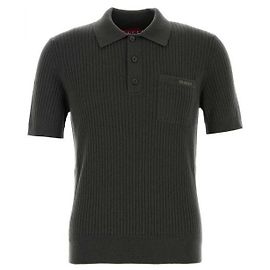 Gucci Kaschmir- Polohemd in Rippstrick Grün