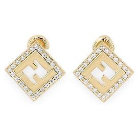 Fendi Women's Forever FF Logo Earrings (Gold) ATEP Golden
