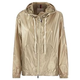 Giacca con cappuccio Moncler TAZENAT con patch logo Gold Arancione