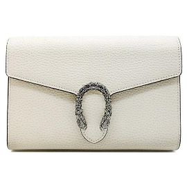 Gucci Bolsa Dionysus de couro com corrente, cor Ivory, sem uso Branco