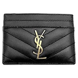 Saint Laurent Tarjetero Monogram Negro