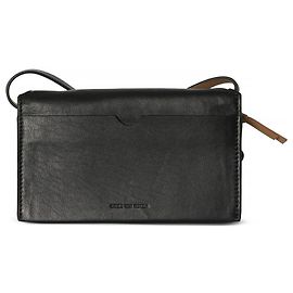 Pochette en cuir à sangle Dries Van Noten Black Noir