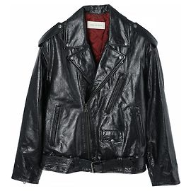 Dries Van Noten Giacca Biker in Pelle Nero