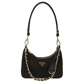 Prada Mini Bolsa Re-Nylon com Corrente Reedition stamp: QOO Preto