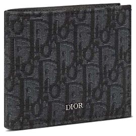 Dior Tarjetero Cartera Compacta Oblique Negro