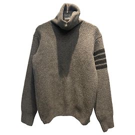 Thom Browne Kaschmir Strickpullover Mid Grey Damen Braun